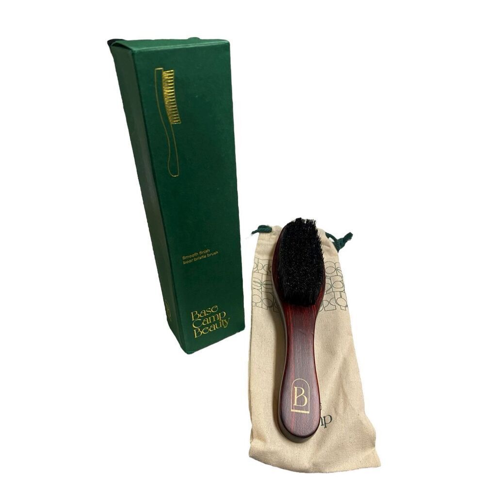 Base Camp Beauty Smoothing Brush Boar & Nylon Bristles Wooden Handle – New in Bo